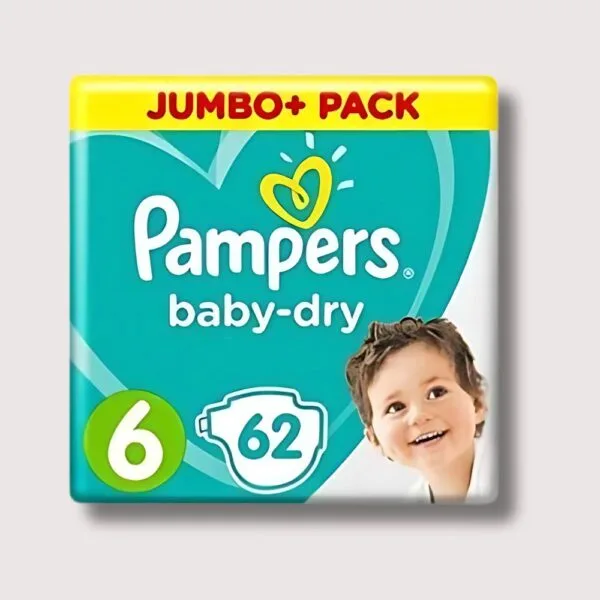 Pampers baby dry 6 size 62 pcs (13 18) kg uk origin
