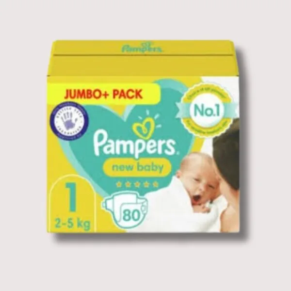 Pampers baby dry new born 80 pcs (2 5) kg uk origin