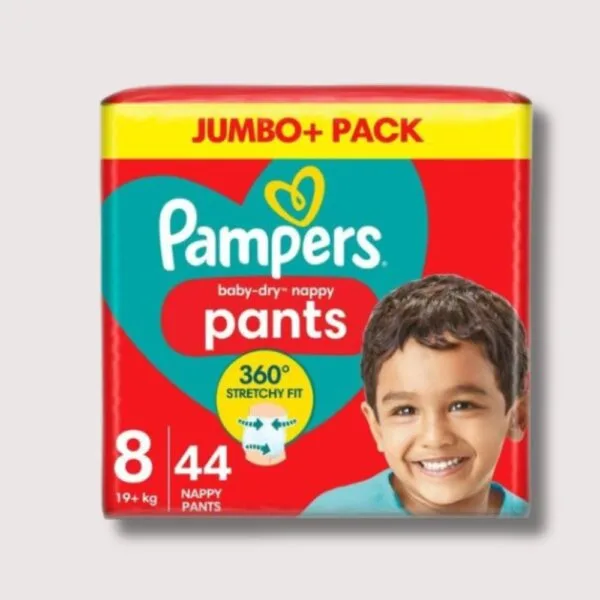 Pampers baby dry pants jumbo+ pack 8 size 19kg+